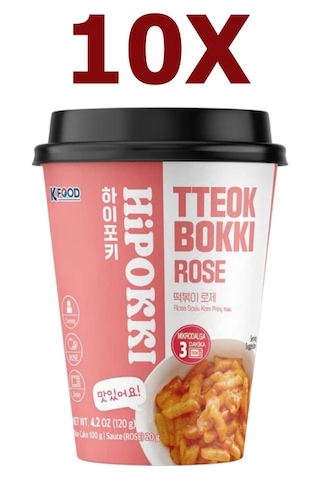 Hipokki Rose Soslu Kore Tteokbokki Pirinç Keki 120gr 10'lu Set