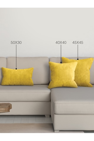 Br Perle Home Daily Series Güneş Sarısı Rengi Kırlent Yastık Kılıfı Güneş Sarısı