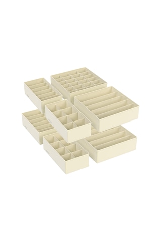 İç Çamaşırı Düzenleyici 8&apos Li Set, Çekmece Düzenleyici, Katlanabilir, Elbise Dolabı, Saklama Kutusu, Kumaş Kutular, Saklama, Sütyen, Çorap, Kravat İçin, Bej Rus008m01 Açık Gri