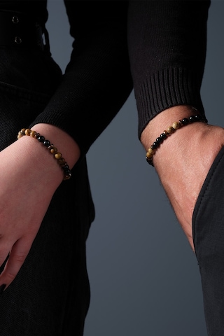 Ssilhoutte Doğaltaş Sertifikalı Çift Doğal Taş Kadın Erkek Bileklik Kombin Onix Taşı Jasper Hematit Hediye Bileklik Çok Renkli