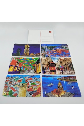 Giftsturkiye Kartpostal İstanbul Yılbaşı Hediye 6'lı Set