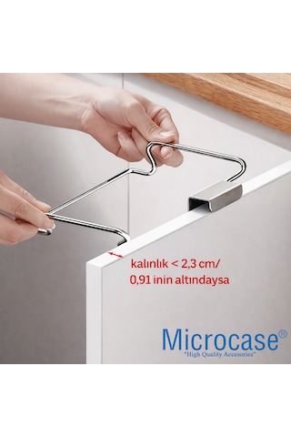 Microcase Mutfak Dolabına Monte Çok Amaçlı Çöp Poşeti Askılığı 2 Adet Al5444 Gümüş