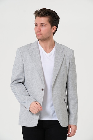 Bonesti Erkek Slim Fit Blazer Ceket Beyaz Siyah Nokta Desenli Beyaz Siyah Noktalı