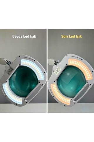 Geniş Mercekli Büyüteç Sarı Ve Beyaz Led Işık Seçenekli