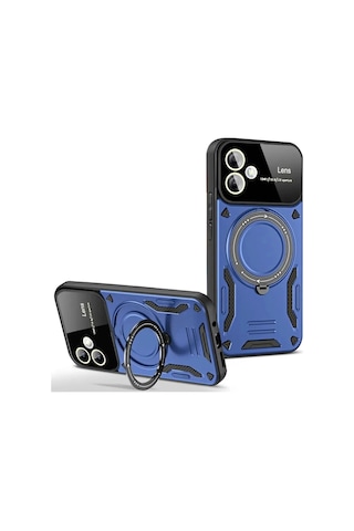 Galaxy Uyumlu A06 Kılıf Joy Lens Standlı Kapak - Lacivert