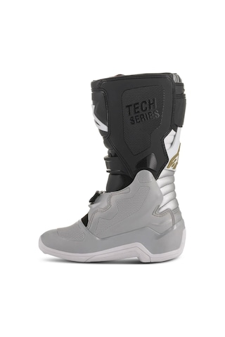 Alpinestars Tech 7s Kros Çocuk Motosiklet Botu Siyah Gri Beyaz Altın