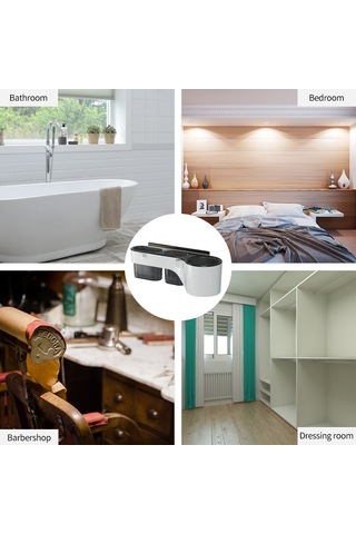 Suofeng Duvar Montajlı Saç Kurutma Makinesi Tutucu - Gri, Deliksiz Yükleme, Banyo Aksesuarı Depolama, Abs Malzeme, Boşluk Tasarrufu Gri