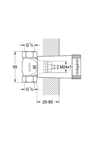 Grohe Gizli Taharet Ankastre Stop Valf İç Gövde 1/2" - 29811000