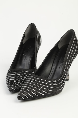 Pierre Cardin Pc - 55010 Kadın 9 Cm Topuklu Taşlı Abiye Ayakkabı Siyah