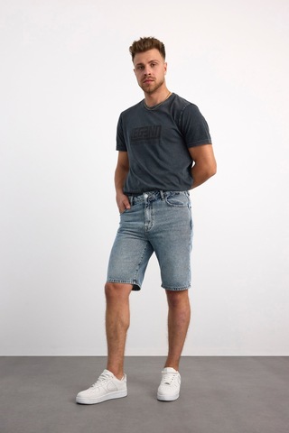 Vigoss 90333-70965 Erkek Denim Regular Fit Mıd Rıse Şort 90333-70965 Mavi