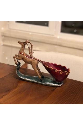 Geyik Şaraplık Şişe Tutucu Yılbaşı Dekoratif Obje
