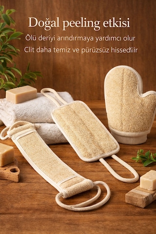 Doğal Kabak Lifi Kese Seti 4 Lü Avantaj Paketi