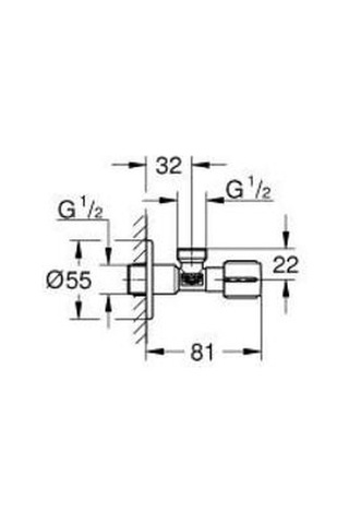 Grohe 1/2 Giriş 1/2 Çıkışlı - 22041DL1 Bakır Ara Musluk Bakır
