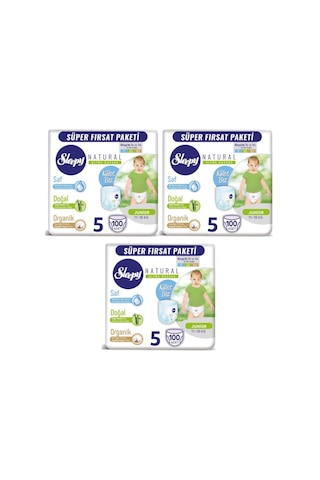 Sleepy Natural Külot Bez 5 Numara Junior Süper Fırsat Paketi 3 x 100 Adet 3'lü