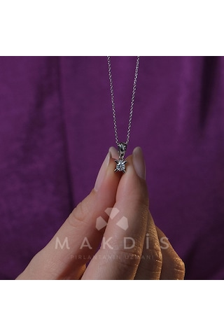 0.15 Karat Tektaş Pırlanta Kolye - Hrd Sertifikalı 75649503