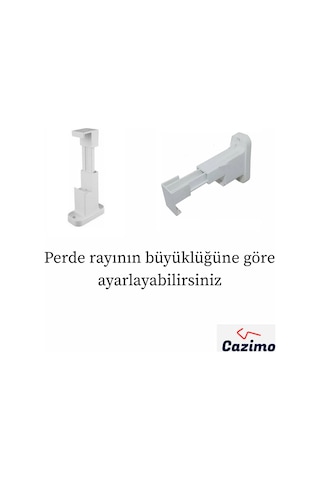 2 Adet Perde Rayı Korniş L Ayak Duvara Montaj Askı Aparatı Plastik Beyaz