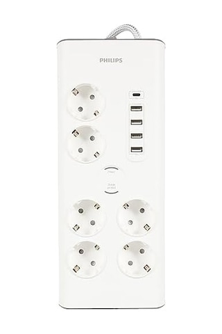 Spn7060wa Akım Korumalı Priz 6'lı 900j 2m 4 Usb 20w 1 Type-c 15w, Standart 1