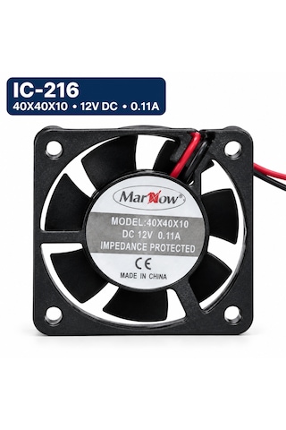 Marxlow Ic-216 40x40x10mm 12v Dc 0.11a Fan Soğutucu Mini Dc Fan Marxlow Ic-216 40x40x10mm 12v Dc 0.11a Fan Soğutucu Mini Dc Fan