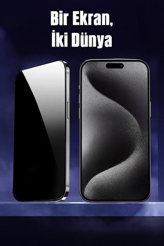İphone 16 Pro Max Uyumlu Mat+ Gizlilik Hayalet 2 Si 1 Arada Kaplayan Kırılmaz 9h Ekran Koruyucu