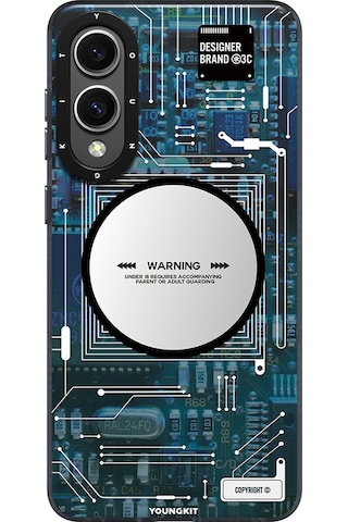Galaxy S25 Edge Kılıf M-safe Uyumlu Youngkit Technology Serisi Kapak Mavi