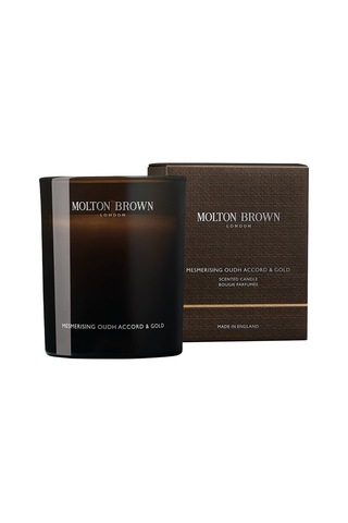 Mesmerising Oudh Accord Ve Gold Molten Brown Oudh Duftkerze Sıcak Zimt Ve Elemi Aroması Beyaz