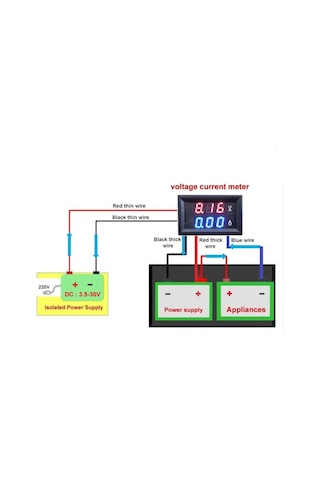 Voltmetre Ampermetre 0 100V 10 A Dc