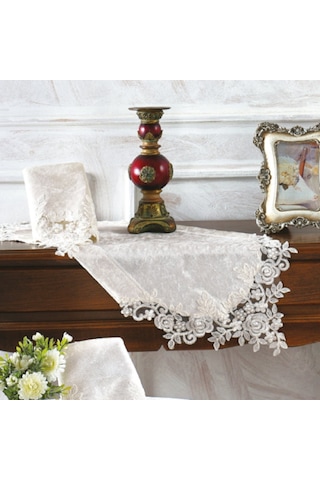 Royal Nazik Frezya Kadife Oda Takımı Pudra Renk 5 Parça Kadife