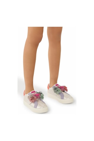 Kurt Geiger Laney Pom Pom Deri Taşlı Lüks Tasarım Kadın Sneaker Çok Renkli
