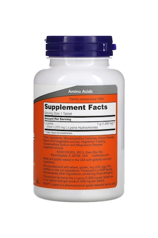 Double Strength L-lysine 1000 Mg 100 Tablet