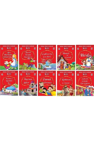 1.ve 2. Sınıflar Için Resimli Dünya Klasikleri 1 10 Kitap + Kitap Okuma Not Defteri