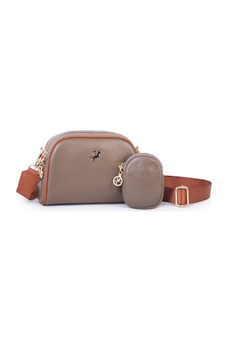 Nas Bag Kadın Mini Cüzdanlı Omuz Ve Çapraz Çanta Vizon Taba Lopez