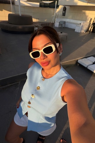 Gigi Wardrobe Blue Sky Yelek Mavi Mavi