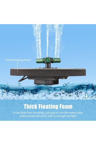 Lemestar Güneş Enerjili 6w Süngerli Su Pompa, 360 Döner Başlık, Renkli Led Işık Ve 1500mah Batarya İle Akıllı Su Kısmı Koruma Fon
