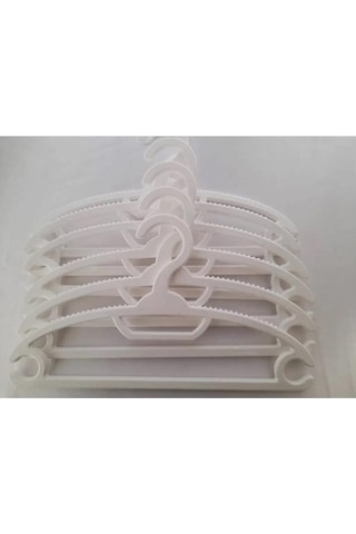 Gondol 24 Adet Çocuk Elbise Askısı Bebek Askısı G-93 Beyaz