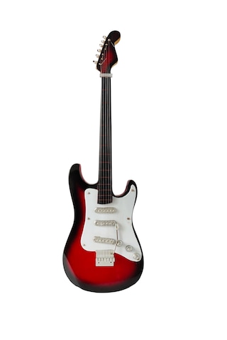 El Yapımı 1/4 Ölçek Minyatür Elektro Gitar Stratocaster St. Red B