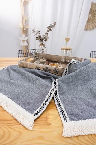 Dnc Home Tekstil Ndchome Gri Antrasit Siyah Şeritli Püsküllü Runner