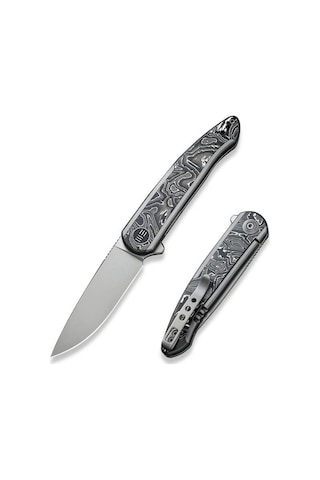 We Knife Smooth Sentinel Cf Titanium Aluminum Foil Kamp Çakı Gri - Siyah