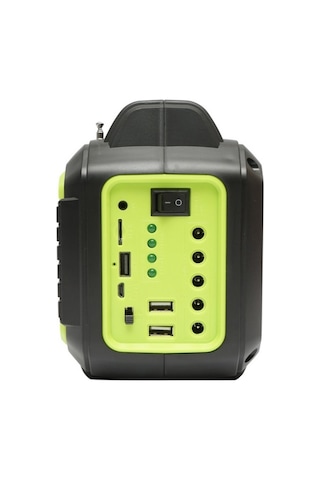 Gd-8072 Bluetooth Hoparlör Solar Güneş Enerjili Kamp Lambası Sd Kart Usb Girişli Fm Radyolu Mp3 Çalar Powerbank Özellikli Solar Sistem Siyah