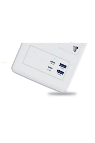 Honeywell HC000047 2xType-C 2xUSB-A Akım Korumalı Priz 6'lı