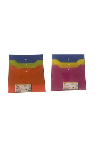 Çıtçıtlı Zarf Dosya Şeffaf / Renkli 18 Micron Turuncu 5 Adet