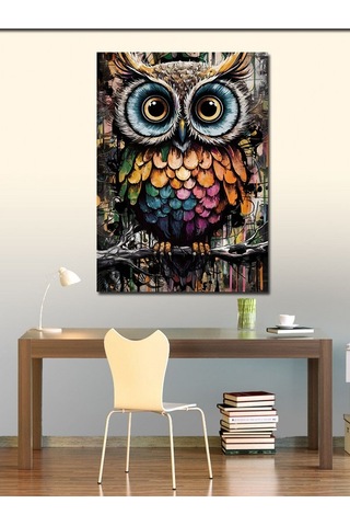 Kanvas Tablo Sevimli Şaşkın Baykuş 70cmx100cm