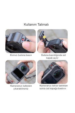 Teknoroket Djı Osmo 360 Uyumlu Metal Çerçeve Cage Alüminyum Alaşım Koruyucu Kafes Gümüş