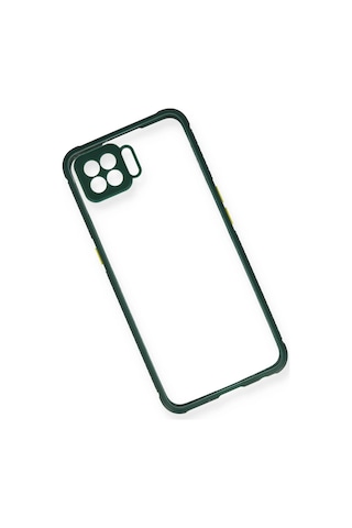Newface - 83 - Oppo Reno 4 Lite Kılıf Miami Şeffaf Silikon - - Ece-umay - Koyu Yeşil