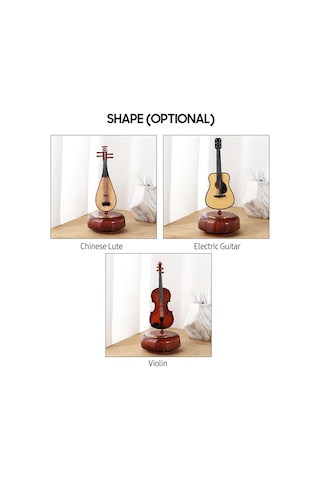 Yifomall Abs Müzik Kutusu Çevrili: Çin Lütu/ Elektro Gitar/ Keman Seçenekli, Masaüstü Dekorasyon, Doğum Günü Hediyesi