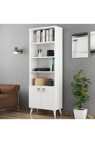 Ferniso Mobilya 2 Kapaklı Kitaplık Beyaz