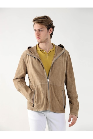 Dufy Bej Erkek Regular Fit Kapüşonlu Mont - 96319 Bej