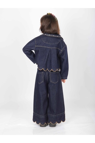 Xo Kids Kız Çocuk 3lü Alt Üst Kombin Takmı 5-14 Yaş Set0477 Mavi