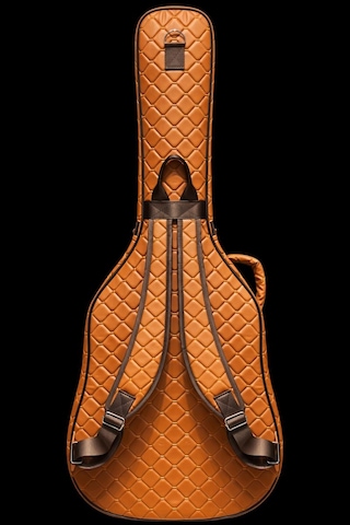 Klasik Gitar Çantası-kılıfı-kalın-gigbag-kahverengi Kapitoneli-suni Deri