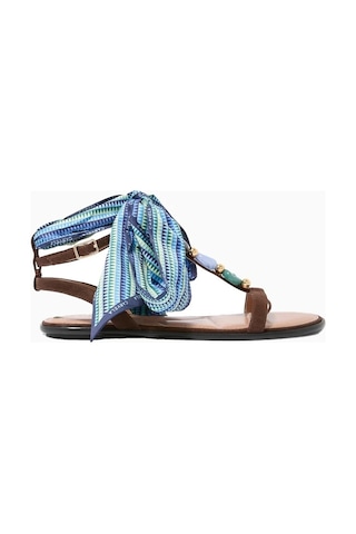 Kurt Geiger Carvela Sorrento Gem Taşlı Süet Kadın Düz Sandalet Çok Renkli