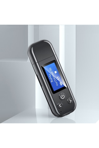 Sones K15pro Lcd Ekranlı Bluetooth Adaptörü Ses Alıcısı Verici 3.5mm Aux Araç Eller Serbest